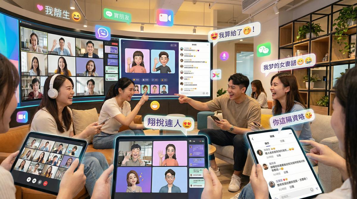 海角网甜心社区互动场景